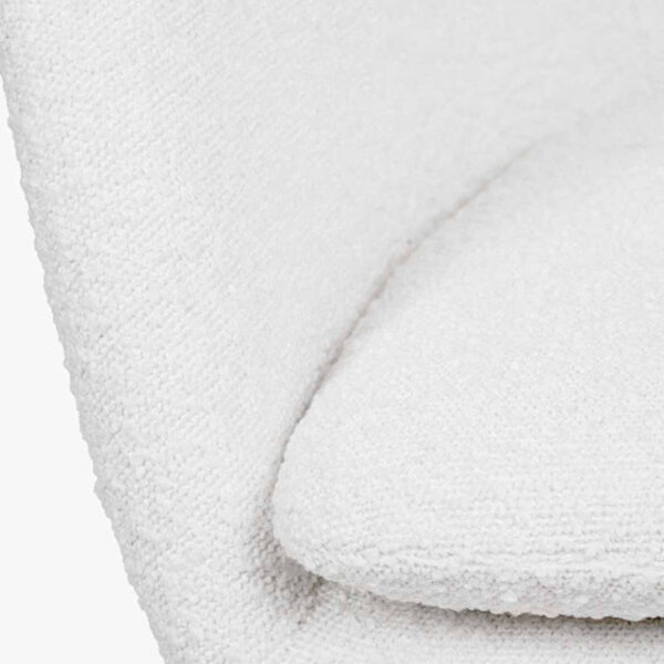 Rosolini Bouclé Fabric and Black Metal Swivel Rise and Fall Chair - Image 3