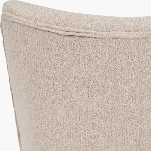 Sennori Taupe Teddy Fabric and Rubber Wood Occasional Chair - Image 3