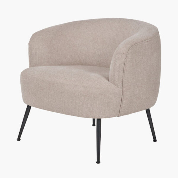 Aviana Natural Chenille and Black Metal Chair