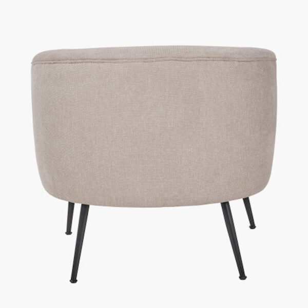 Aviana Natural Chenille and Black Metal Chair - Image 2