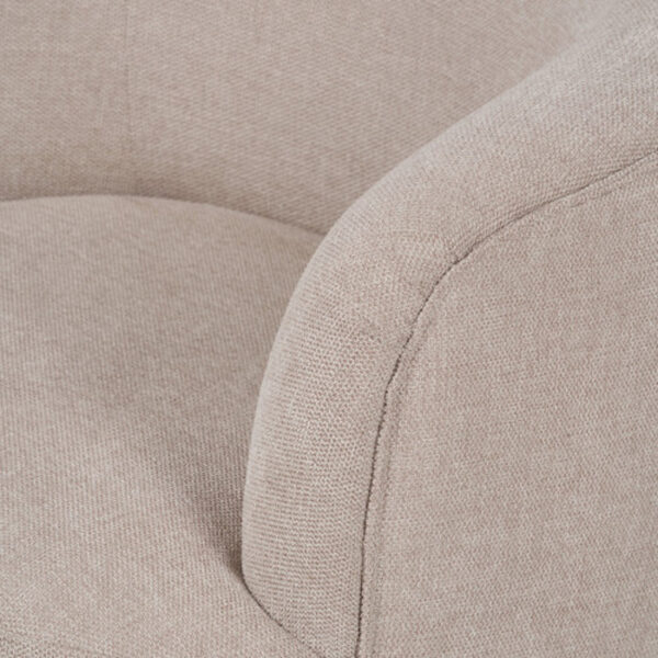 Aviana Natural Chenille and Black Metal Chair - Image 3