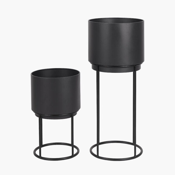Graphite Metal Circular Planters