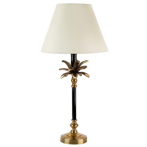 Black and brass palm tree lamp small