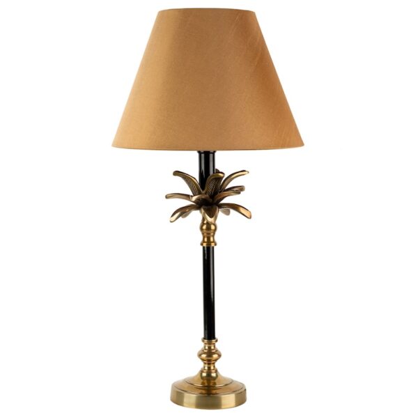 Black and brass palm tree lamp small