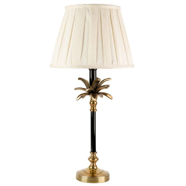 Black and brass palm tree lamp small