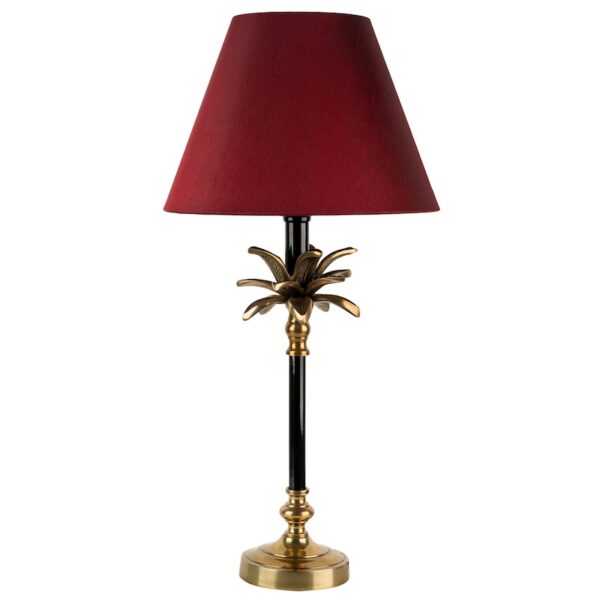 Black and brass palm tree lamp small
