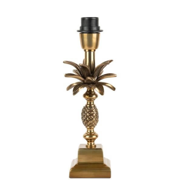 Small pineapple table lamp in antique brass finish.