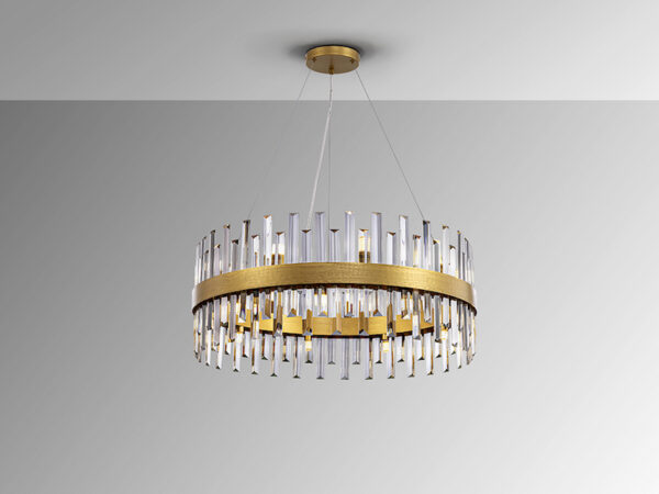 Grace 18lt Gold and Prism Glass Round Pendant