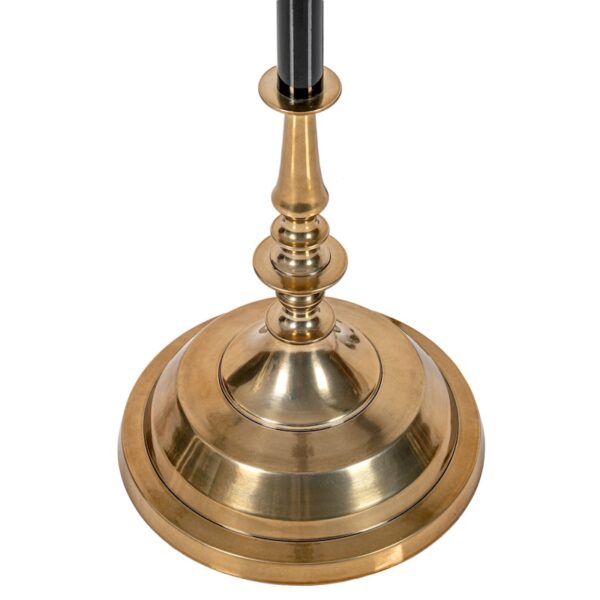 Black and antique brass palm tree floor lamp