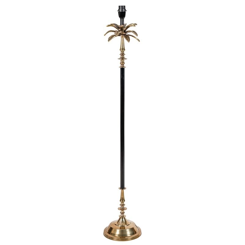 black and antique brass floor lamp