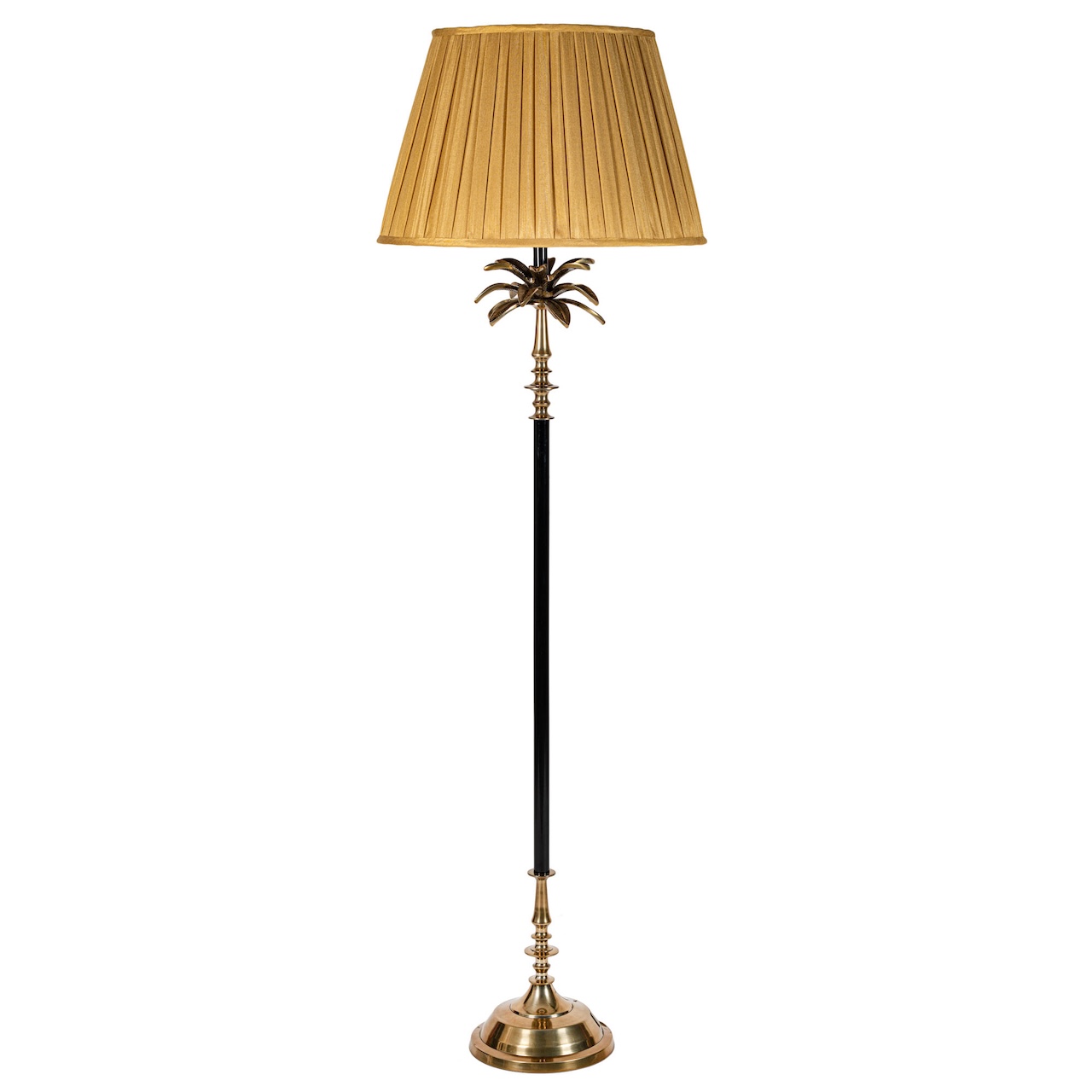 Black and antique brass palm tree floor lamp black and brass floor lamp gold box pleat floor lamp