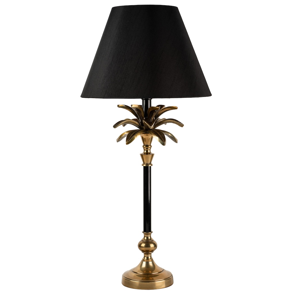 Black and brass palm tree lamp medium medium sized black and brass palm lamp with black Frenc empire shade
