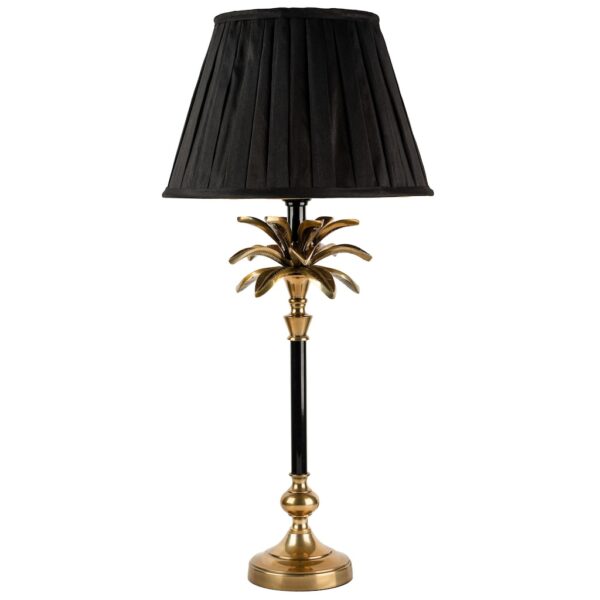 Black and brass palm tree lamp medium