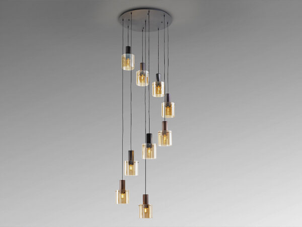 Moka Copper Coffee and Black 9lt Pendant