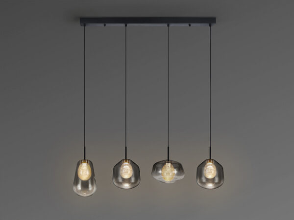 Ecos 4lt Smoke Glass Pendant