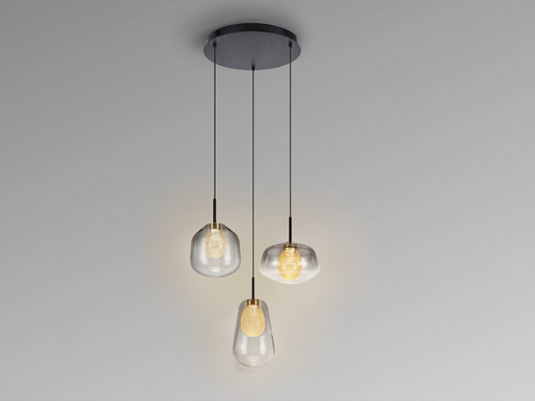 Ecos 3lt Smoke Glass Pendant