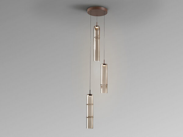 Cañas Bronze and Glass Pendant