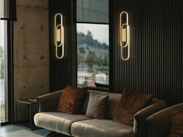 Odele 2lt Gold Wall Lamp