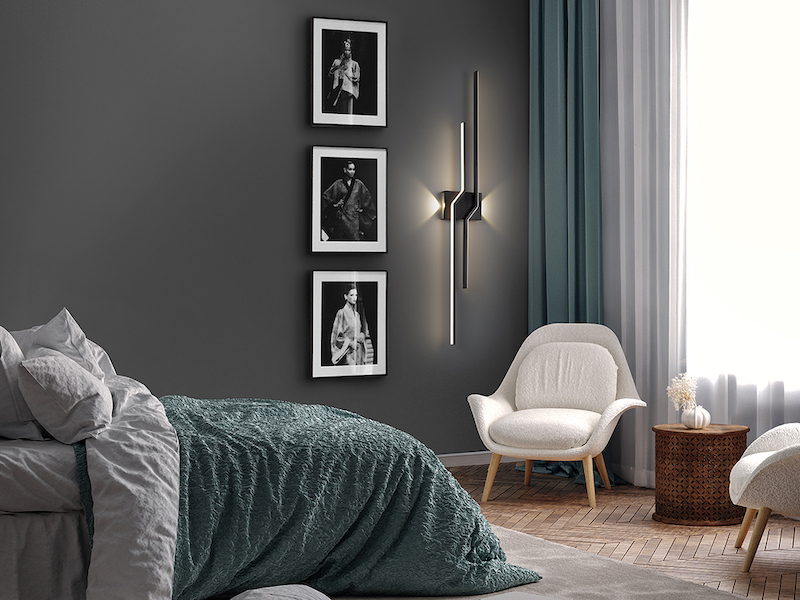 ZigZag 4lt Black LED Wall Lamp