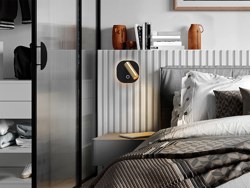 Biblos Black and Gold Reading Wall Lamp Biblos Black and Gold Reading Wall Lamp - Image 2