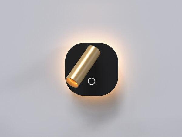 Biblos Black and Gold Reading Wall Lamp