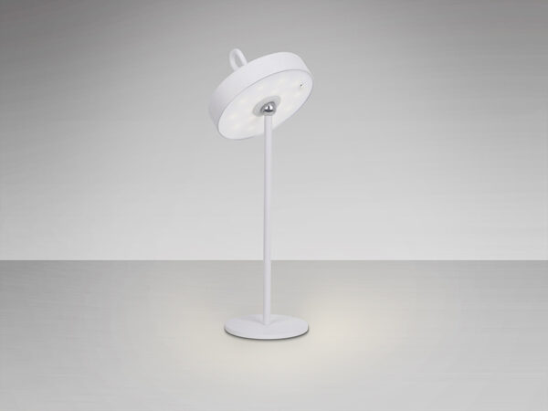 Gong White LED Rechargeable Table Lamp