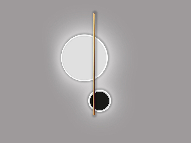 Duo 2lt Black and White LED Wall Lamp