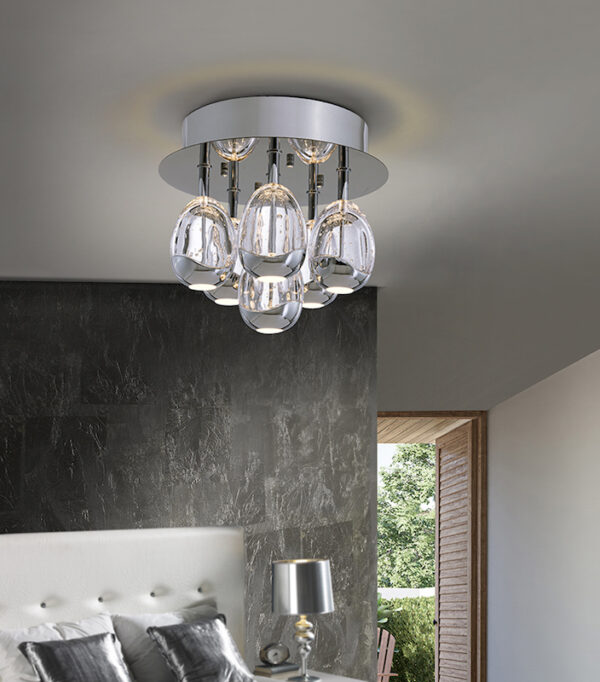 Rocio Chrome 6lt Ceiling Lamp