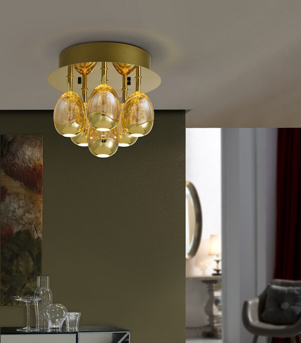 Rocio Gold 6lt Ceiling Lamp
