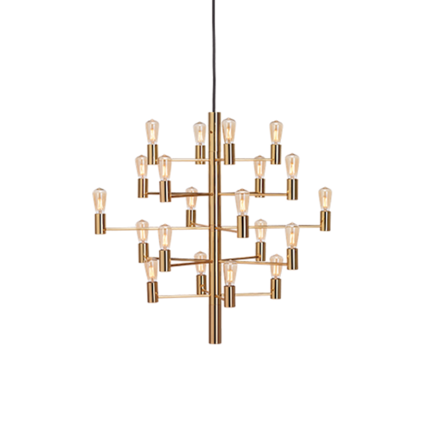 Herstal Manola 20 Light Satin Brass Chandelier