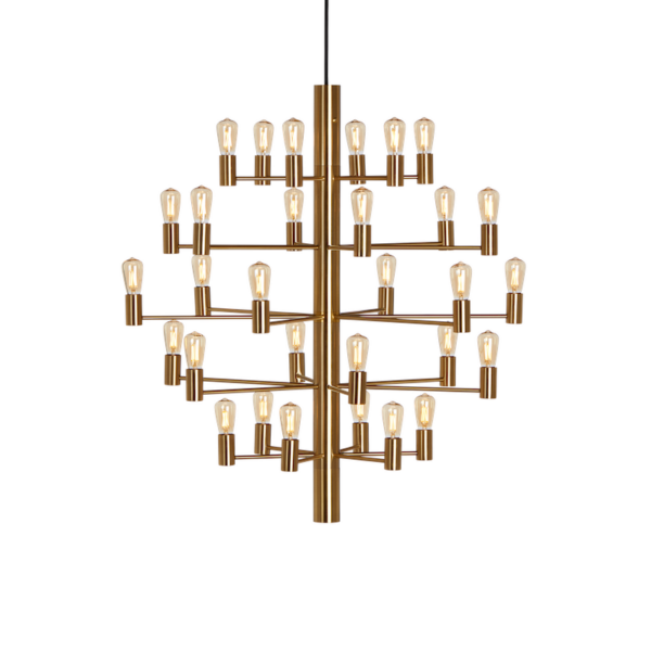 Herstal Manola 30 Light Satin Brass Chandelier