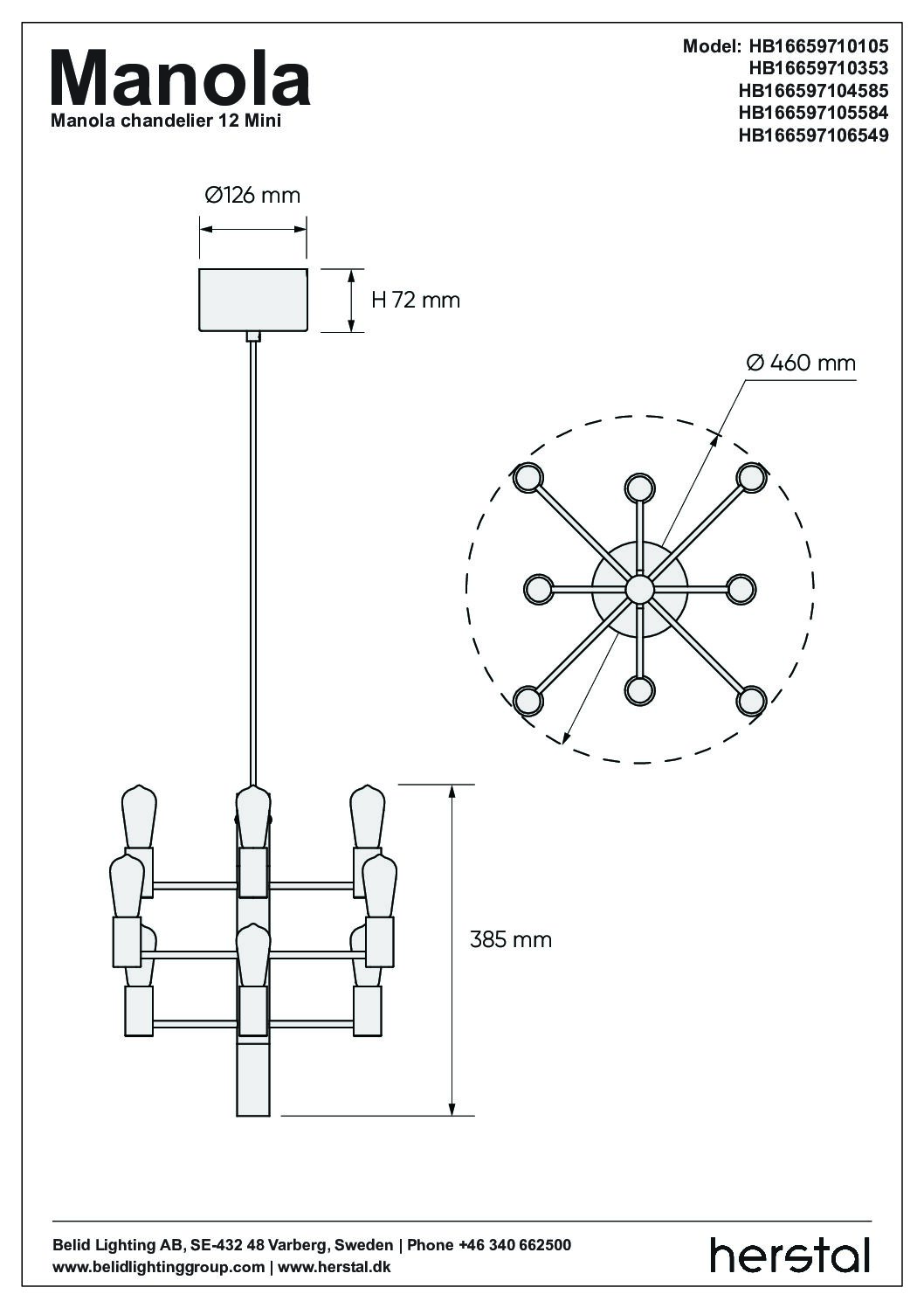 Herstal Manola Mini 12 Light Satin Brass Chandelier Herstal Manola Mini 12 Light Satin Brass Chandelier - Image 3