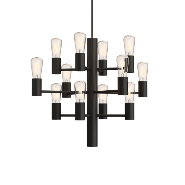 Herstal Manola Mini 12 Light Matt Black Chandelier