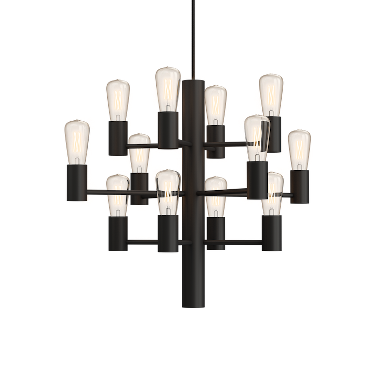 Herstal Manola Mini 12 Light Matt Black Chandelier