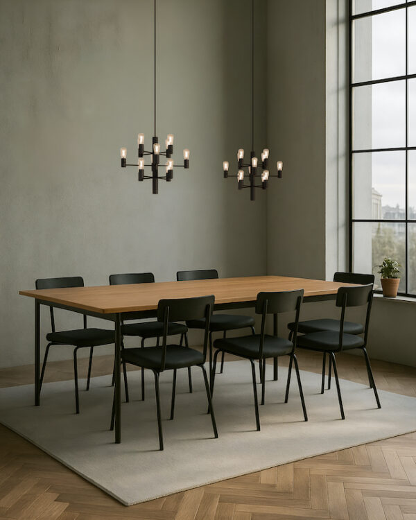 Herstal Manola Mini 12 Light Matt Black Chandelier