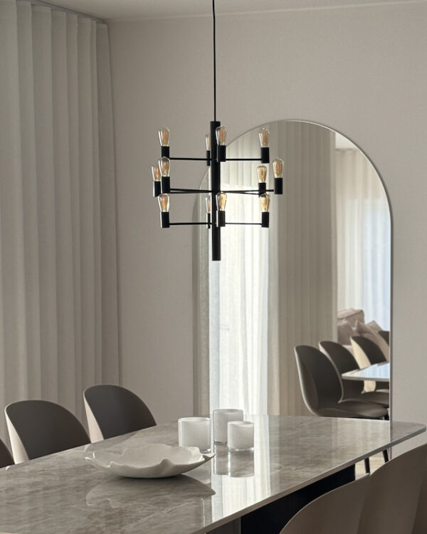 Herstal Manola 12 Light Matt Black Chandelier