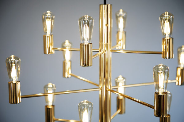 Herstal Manola 12 Light Satin Brass Chandelier