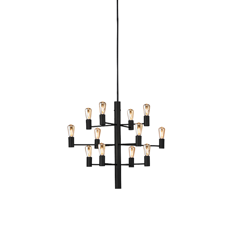 Herstal Manola 12 Light Matt Black Chandelier Herstal Manola 12 Light Matt Black Chandelier
