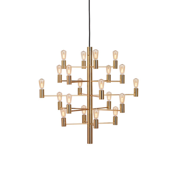 Herstal Manola 20 Light Satin Brass Chandelier