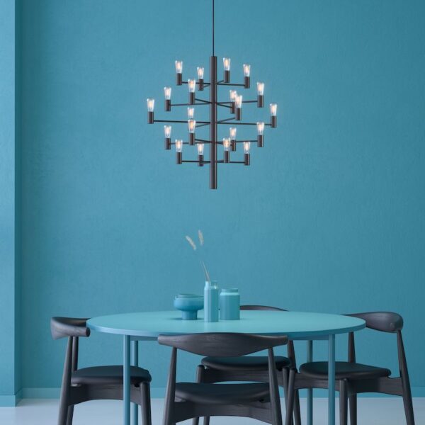 Herstal Manola 20 Light Matt Black Chandelier