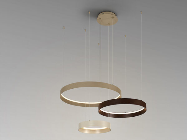 Halos Brown and Cream 3 Ring Pendant