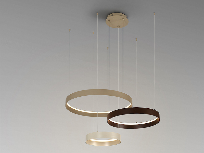 Halos Brown and Cream 3 Ring Pendant