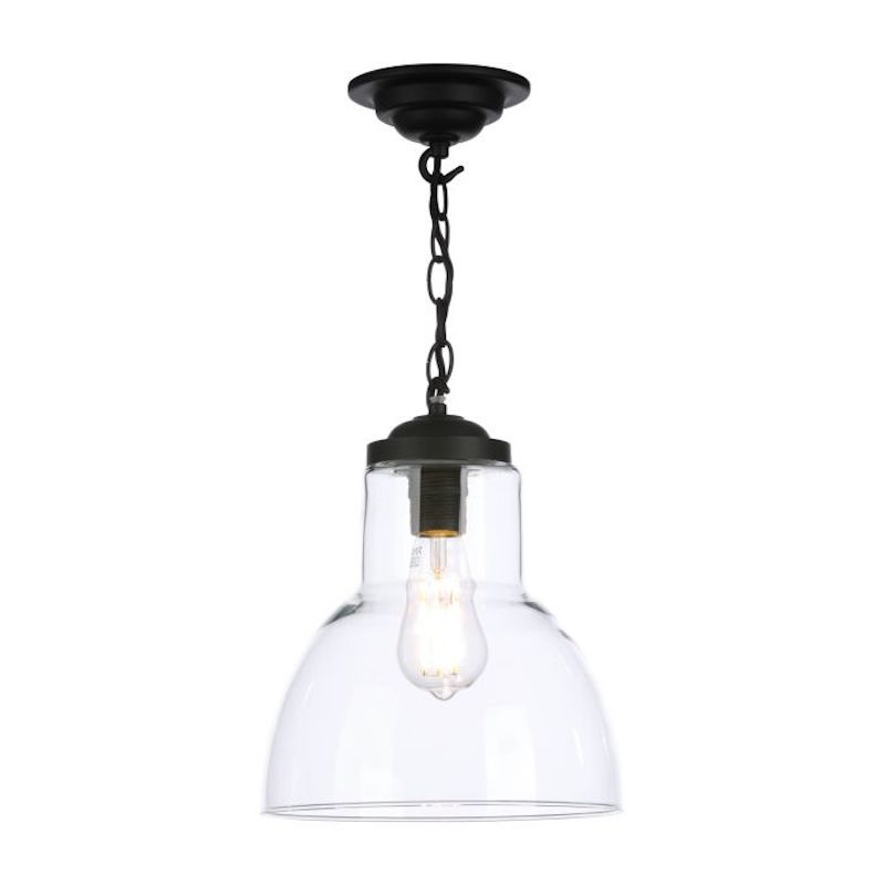 Upton Small Black Glass Pendant