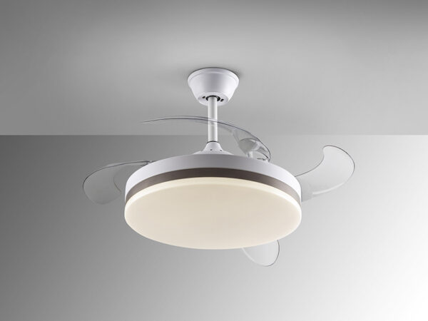Vento Retractable White and Bronze Ceiling Fan
