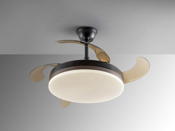 Vento Retractable Black Ceiling Fan