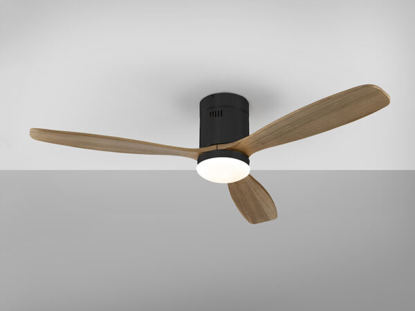 Siroco Black and Walnut Wood Dimmable Ceiling Fan