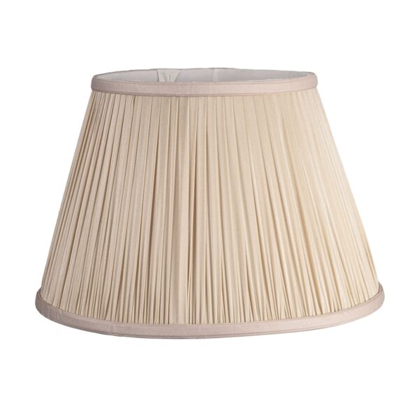 Oyster silk empire lampshade, fine pleated