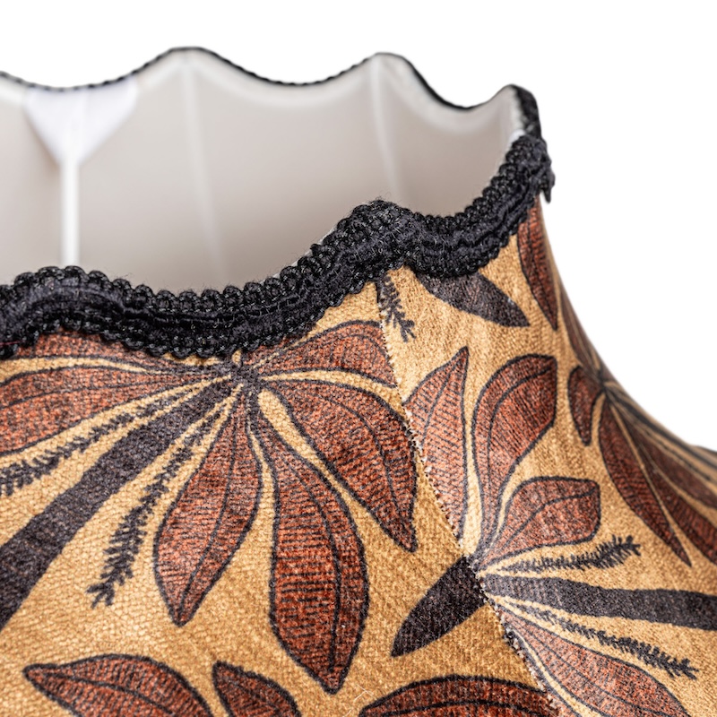 Maria Botanical Palm shade with gold fringe and black tassel Maria Botanical Palm shade with gold fringe and black tassel - Image 3
