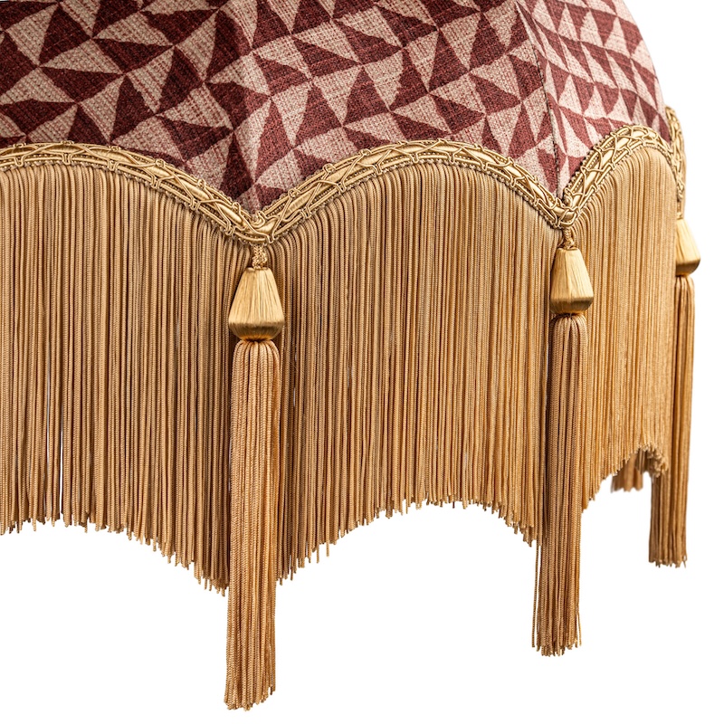 Maria Geometric Terracota shade with gold fringe and gold tassel Maria Geometric Terracota shade with gold fringe and gold tassel - Image 2