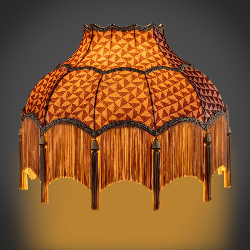 Maria Geometric Terracota shade with gold fringe and gold tassel Maria Geometric Terracota shade with gold fringe and gold tassel - Image 4